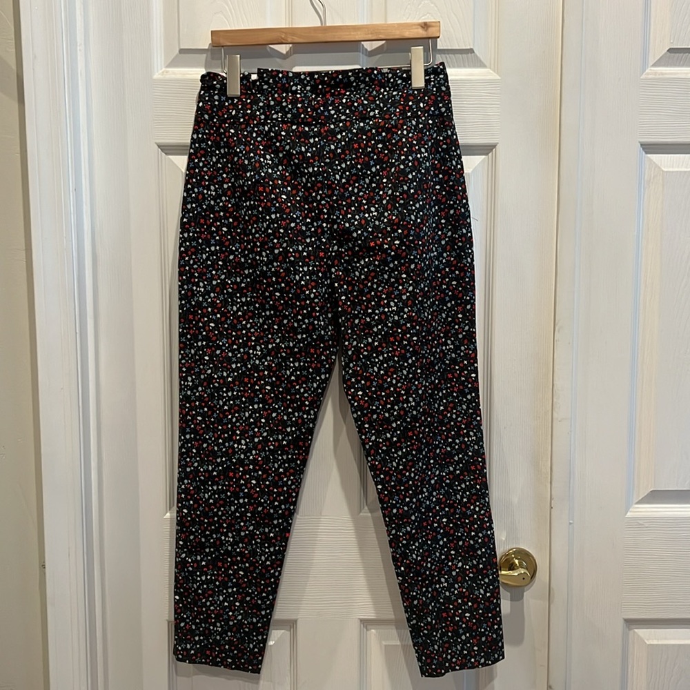 ZARA BASiC Floral Paperbag Belted Ankle Pants - Picture 10 of 10